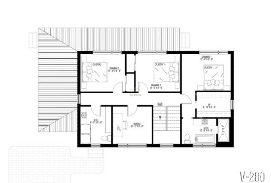 V-280 - Plan de maison &agrave; &eacute;tages &agrave; vendre - Plan de l'&eacute;tage