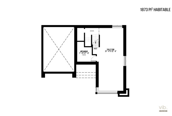 VC-100 - Plan de maison à étages à vendre - Plan du sous-sol