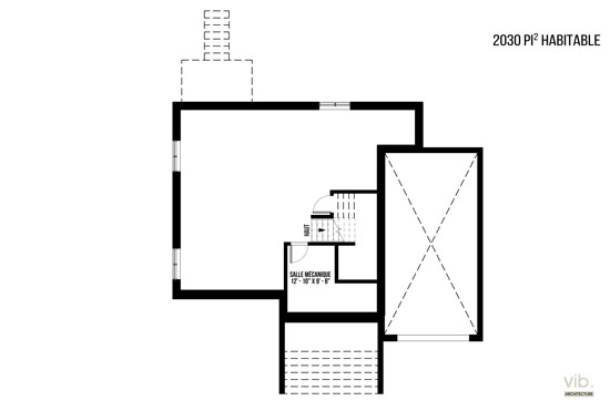 VC-103-B - Plan de maison à étages à vendre - Plan du sous-sol