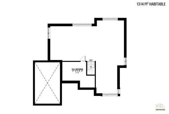 V-111 - Plan de maison plain-pied à vendre - Plan du sous-sol