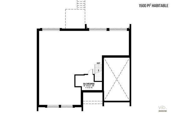V-115 - Plan de maison plain-pied à vendre - Plan du sous-sol