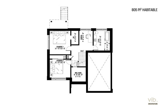 V-120 - Plan de maison plain-pied à vendre - Plan du sous-sol