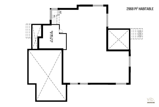 V-154 - Plan de maison plain-pied à vendre - Plan du sous-sol