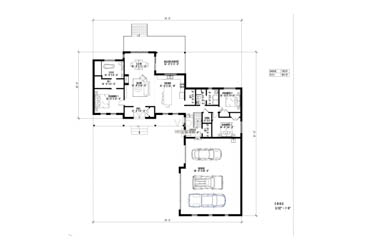 V-162 - Plan de maison plain-pied &agrave; vendre - Plan du rez-de-chauss&eacute;e