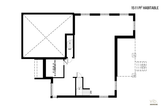 V-174-B - Plan de maison plain-pied à vendre - Plan du sous-sol