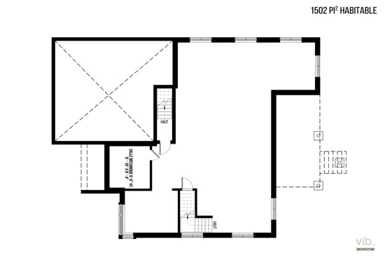 V-174-C - Plan de maison plain-pied à vendre - Plan du sous-sol
