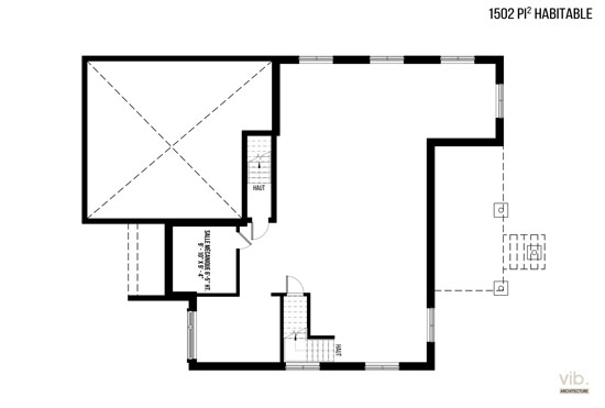 V-174-D - Plan de maison plain-pied à vendre - Plan du sous-sol