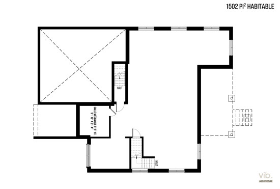 V-174-E - Plan de maison plain-pied à vendre - Plan du sous-sol