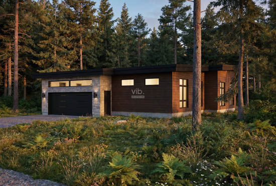 V-214 - Plan de maison plain-pied &agrave; vendre - Image arri&egrave;re
