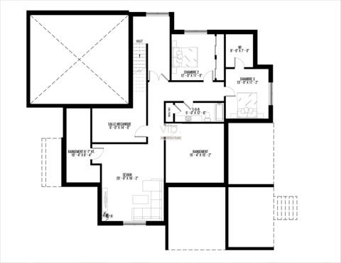 V-255-A - Plan de maison plain-pied à vendre - Plan du sous-sol