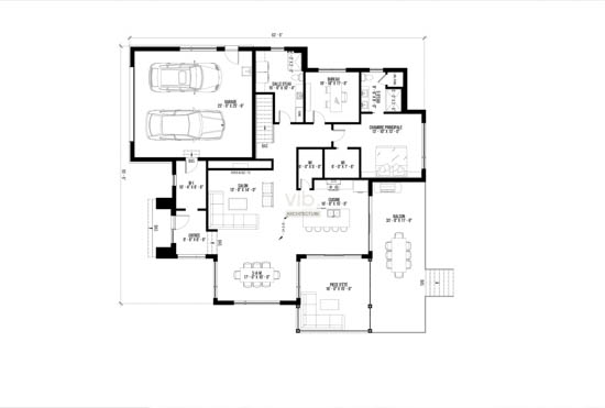 V-255-B - Plan de maison plain-pied &agrave; vendre - Plan du rez-de-chauss&eacute;e