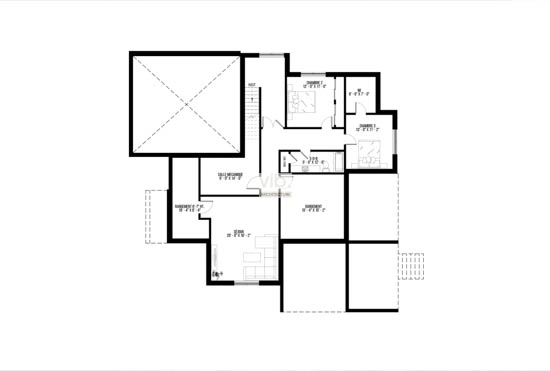 V-255-B - Plan de maison plain-pied &agrave; vendre - Plan du sous-sol