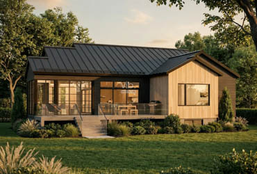 V-255-C - Plan de maison plain-pied &agrave; vendre - Image arri&egrave;re