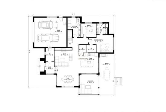 V-255-C - Plan de maison plain-pied &agrave; vendre - Plan du rez-de-chauss&eacute;e