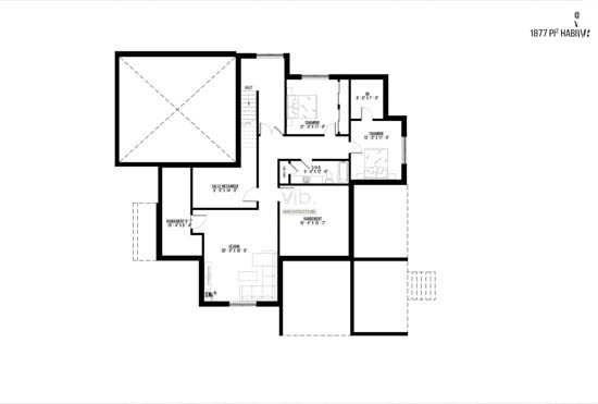 V-255-C - Plan de maison plain-pied &agrave; vendre - Plan du sous-sol