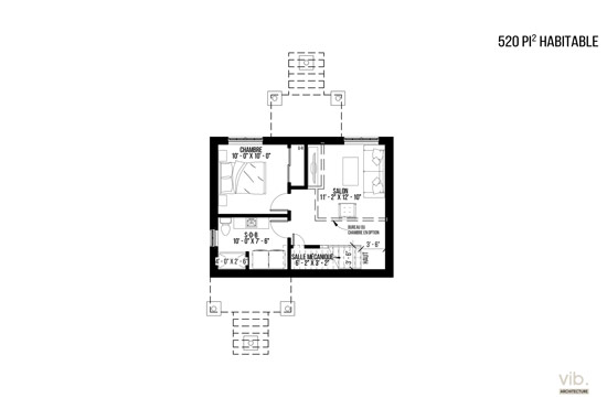 V-259-A - Plan de maison plain-pied à vendre - Plan du sous-sol