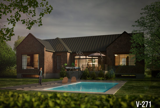 V-271 - Plan de maison plain-pied à vendre - Image arrière