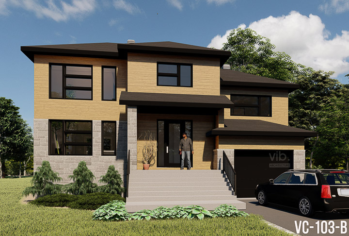 Plan de maison &agrave; &eacute;tages &agrave; vendre - Mod&egrave;le C-103-B