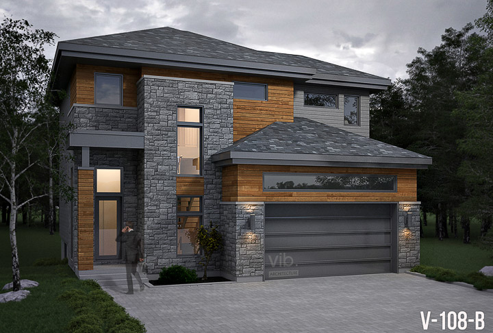 Plan de maison &agrave; &eacute;tages &agrave; vendre - Mod&egrave;le V-108-B