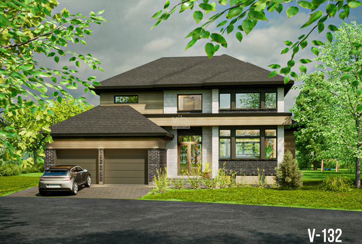 Plan de maison &agrave; &eacute;tages &agrave; vendre - Mod&egrave;le V-132