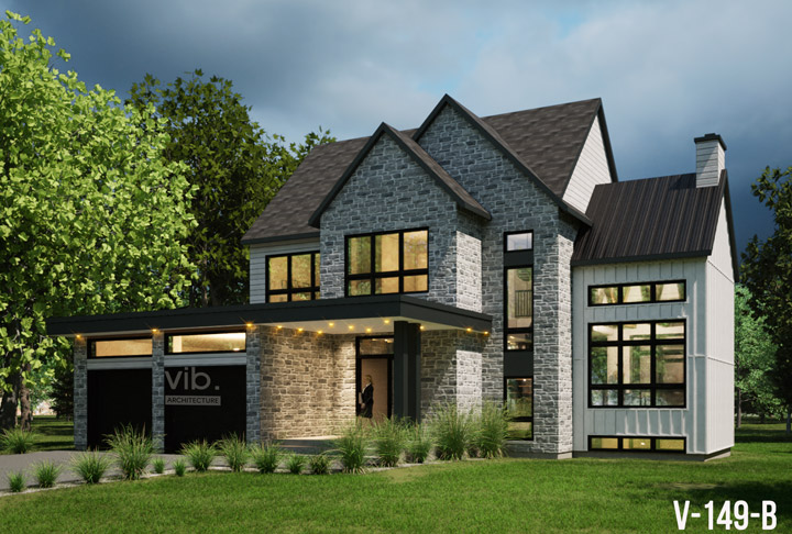 Plan de maison &agrave; &eacute;tages &agrave; vendre - Mod&egrave;le V-149-B