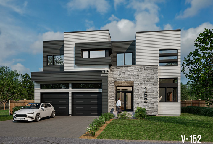 Plan de maison &agrave; &eacute;tages &agrave; vendre - Mod&egrave;le V-152