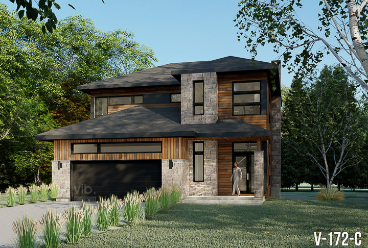 Plan de maison &agrave; &eacute;tages &agrave; vendre - Mod&egrave;le V-172-C