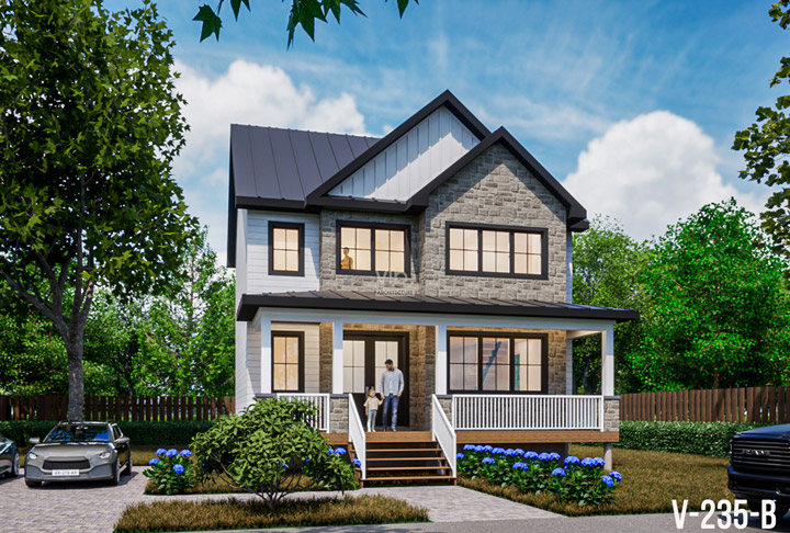 Plan de maison &agrave; &eacute;tages &agrave; vendre - Mod&egrave;le V-235-B