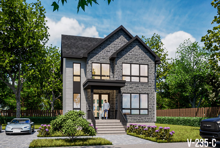 Plan de maison &agrave; &eacute;tages &agrave; vendre - Mod&egrave;le V-235-C