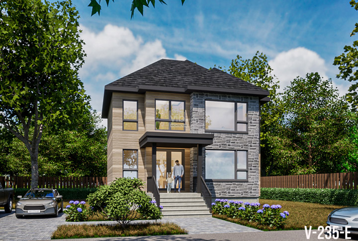 Plan de maison &agrave; &eacute;tages &agrave; vendre - Mod&egrave;le V-235-E