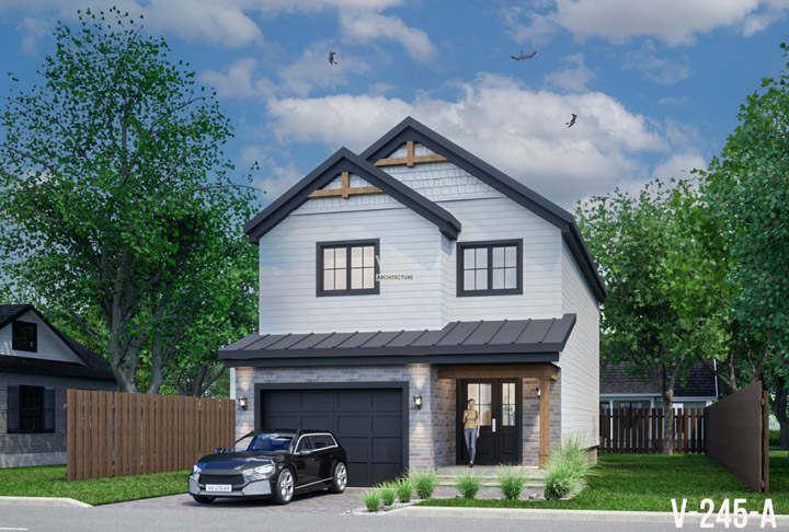 Plan de maison &agrave; &eacute;tages &agrave; vendre - Mod&egrave;le V-245-A