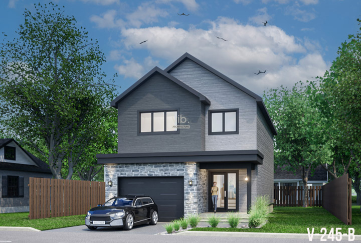 Plan de maison &agrave; &eacute;tages &agrave; vendre - Mod&egrave;le V-245-B