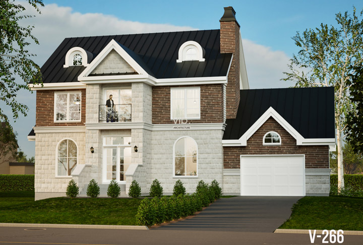 Plan de maison &agrave; &eacute;tages &agrave; vendre - Mod&egrave;le V-266