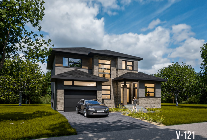 Plan de maison interg&eacute;n&eacute;ration &agrave; vendre - Mod&egrave;le V-121