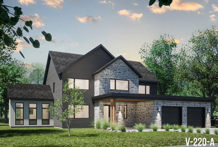 Plan de maison interg&eacute;n&eacute;ration &agrave; vendre - Mod&egrave;le V-220-A