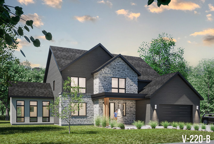 Plan de maison interg&eacute;n&eacute;ration &agrave; vendre - Mod&egrave;le V-220-B