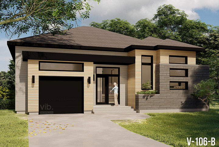 Plan de maison plain-pied &agrave; vendre - Mod&egrave;le V-106-B