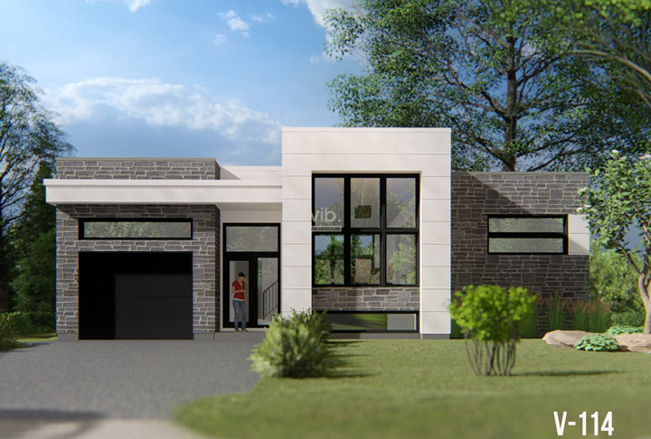 Plan de maison plain-pied &agrave; vendre - Mod&egrave;le V-114