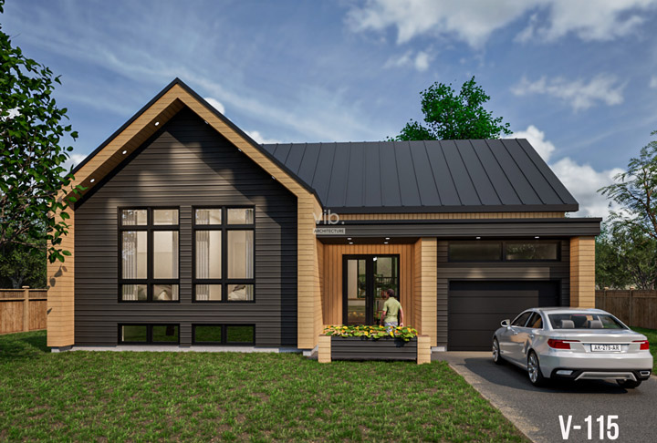 Plan de maison plain-pied &agrave; vendre - Mod&egrave;le V-115