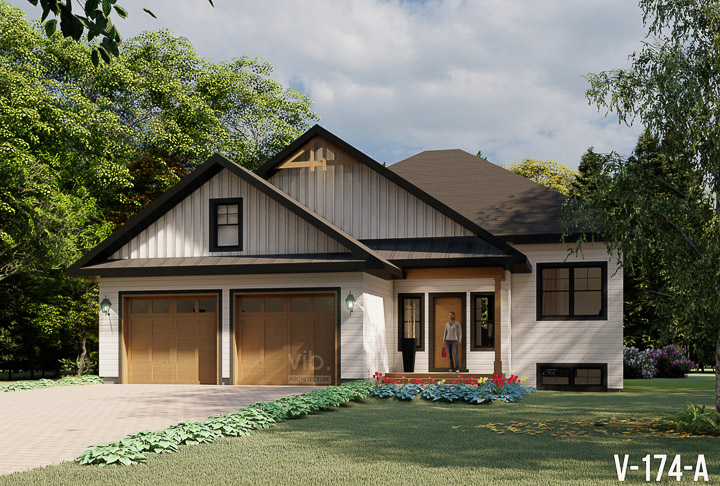 Plan de maison plain-pied &agrave; vendre - Mod&egrave;le V-174-A