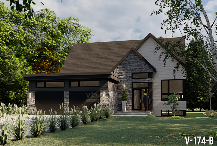 Plan de maison plain-pied &agrave; vendre - Mod&egrave;le V-174-B