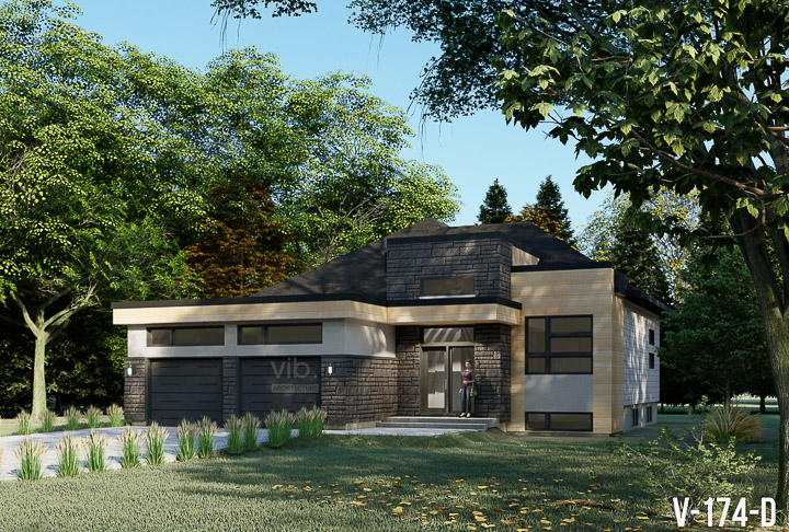 Plan de maison plain-pied &agrave; vendre - Mod&egrave;le V-174-D