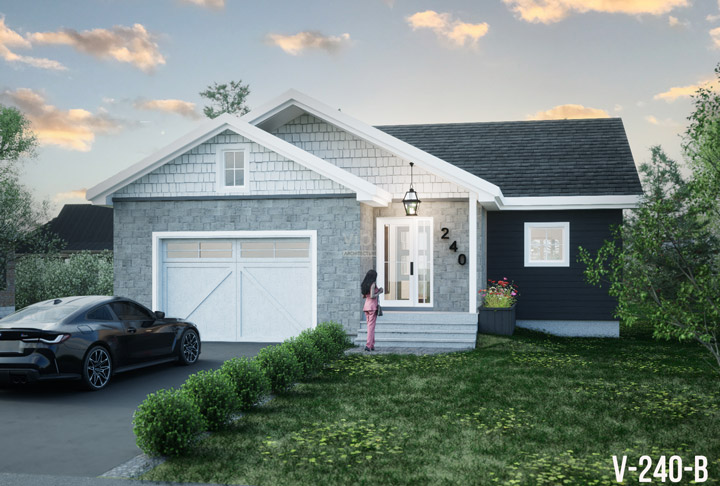 Plan de maison plain-pied &agrave; vendre - Mod&egrave;le V-240-B