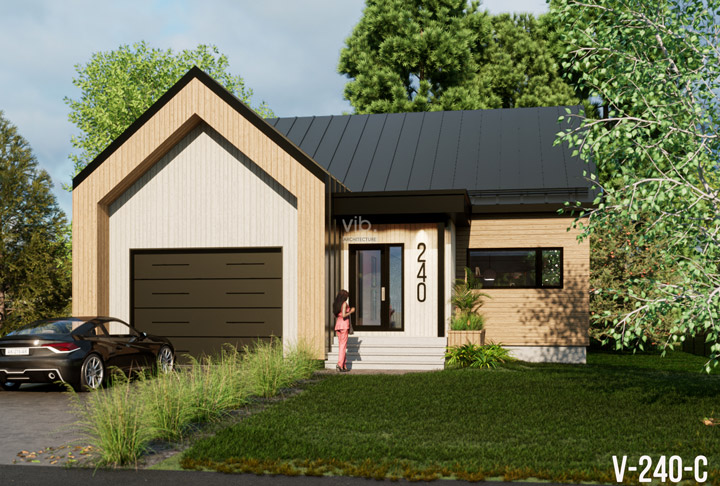 Plan de maison plain-pied &agrave; vendre - Mod&egrave;le V-240-C