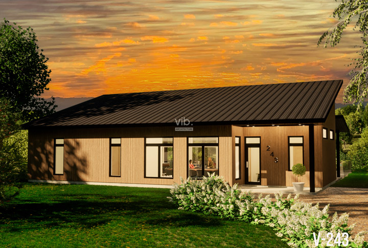 Plan de maison plain-pied &agrave; vendre - Mod&egrave;le V-243