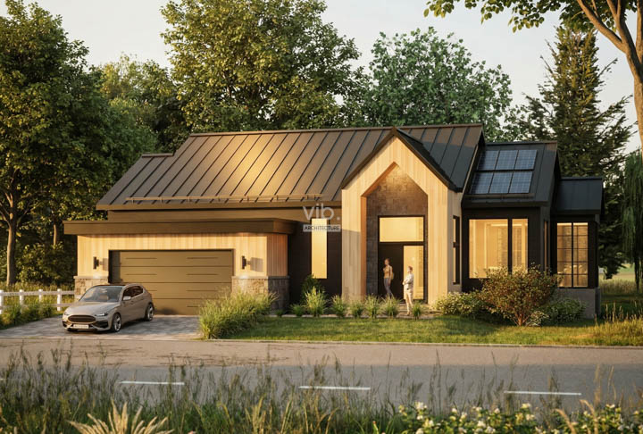 Plan de maison plain-pied &agrave; vendre - Mod&egrave;le V-255-C