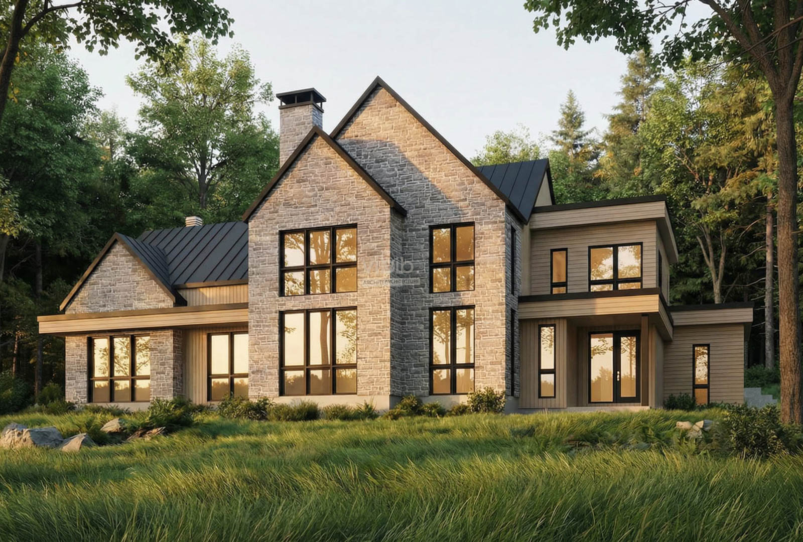 Maison M+M - Plan de maison &agrave; &eacute;tages &agrave; vendre - Vue de la facade