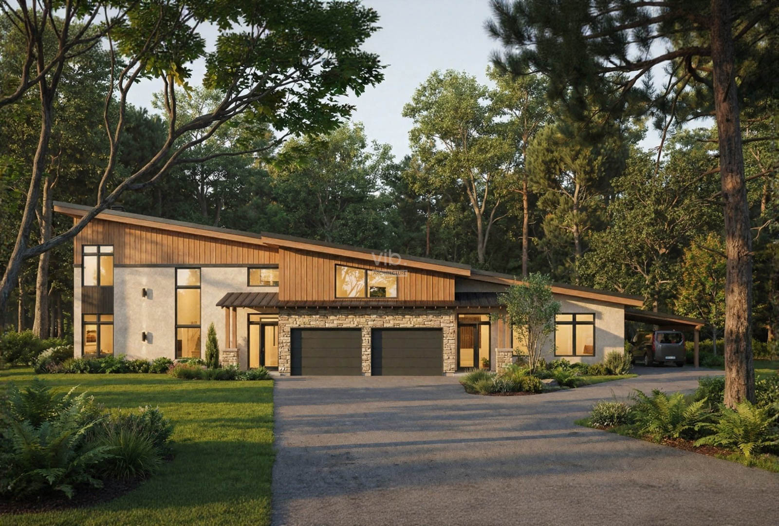 Maison D+V - Plan de maison interg&eacute;n&eacute;ration &agrave; vendre - Vue de la facade