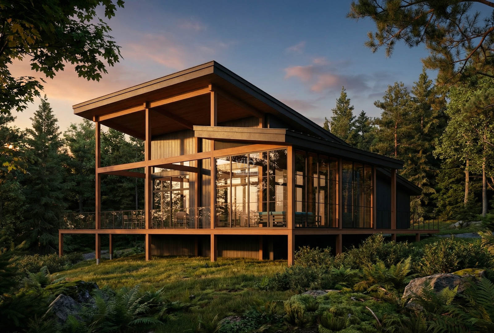 Maison B+B - Plan de maison plain-pied &agrave; vendre - Vue de la facade