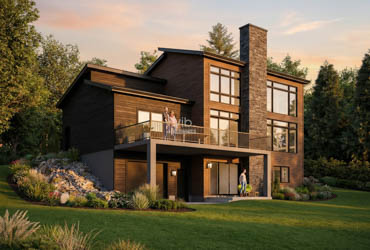 Maison ML - Plan de maison &agrave; &eacute;tages &agrave; vendre - Image arri&egrave;re